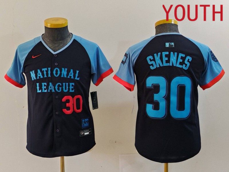 Youth Pittsburgh Pirates #30 Skenes Blue All star 2024 Nike MLB Jersey style 2->youth mlb jersey->Youth Jersey